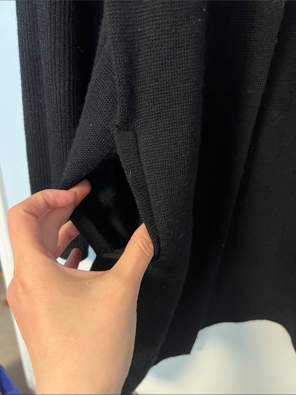 Banana Republic Black Long Open-Front Cardigan merino wool blend - Picture 4 of 5